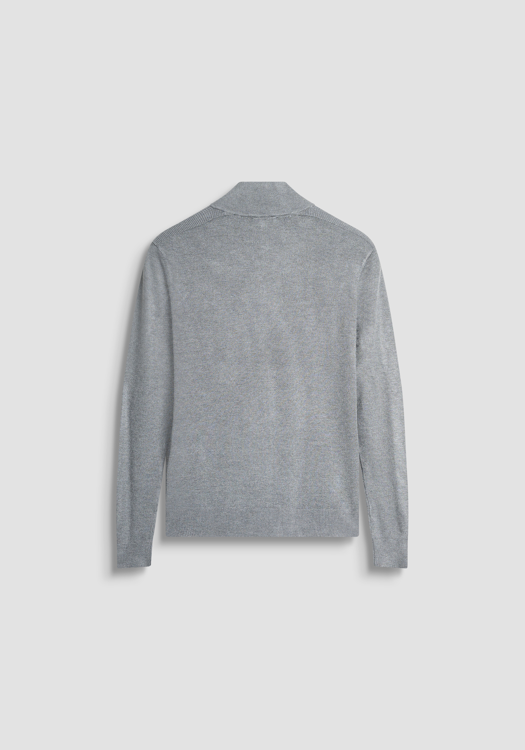 SLIM FIT VISCOSE BLEND SWEATER WITH LOGO PATCH AND ZIP