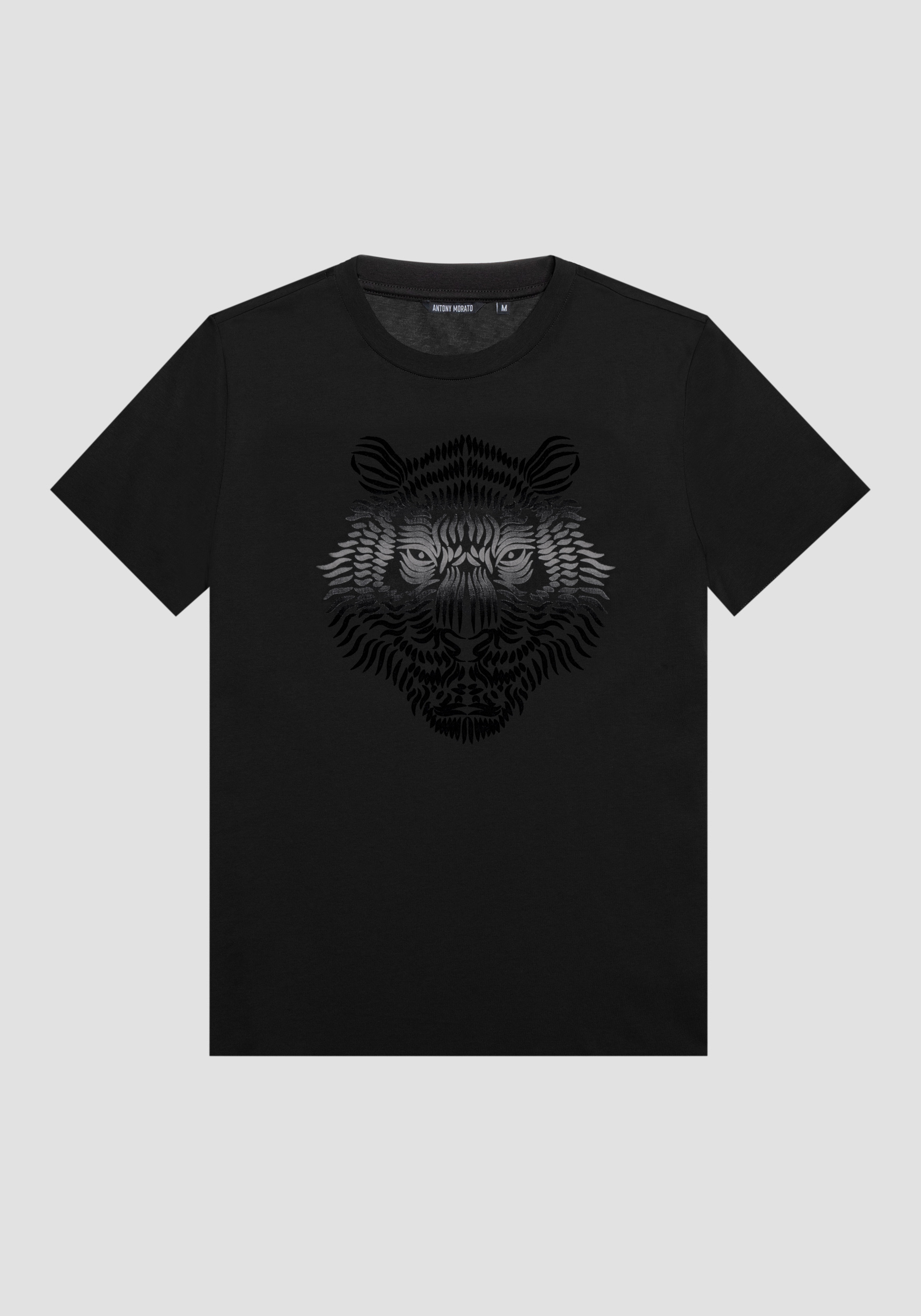 SLIM FIT T SHIRT IN COTTON WITH SHADED TIGER PRINT Antony Morato